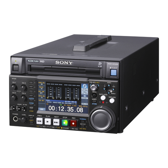 Sony PDW-HD1200 Mode D'emploi