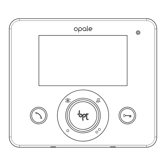 Bpt opale wide Manuel De L'utilisateur