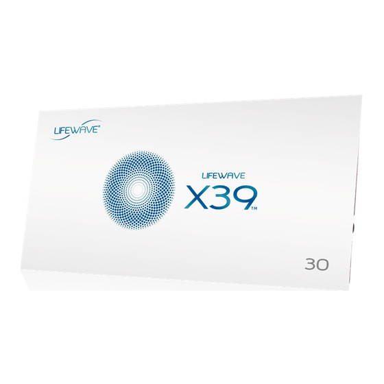 LifeWave X39 Mode D'emploi