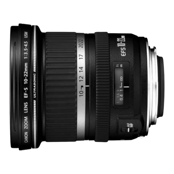 Canon EF-S10-22mm f/3,5-4,5 USM Mode D'emploi