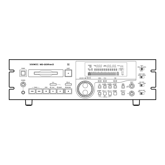 Tascam MD-801 RMK II Manuel D'utilisation