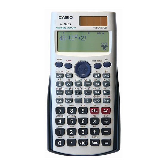 Casio fx-991ES Mode D'emploi