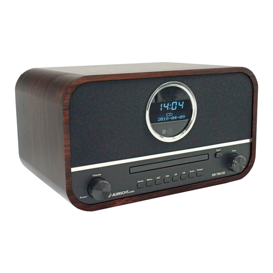 Albrecht Audio DR 790 CD Mode D'emploi