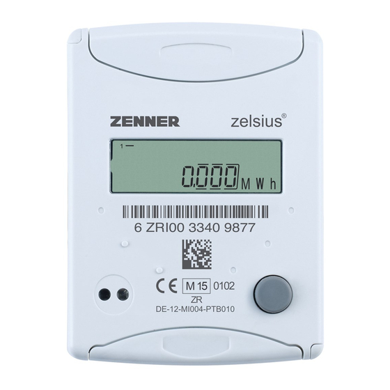 Zenner zelsius C5-ISF Notice D'installation Et D'utilisation