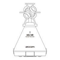 Zoom H3-VR Mode D'emploi