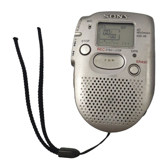 Sony ICD-35 Mode D'emploi