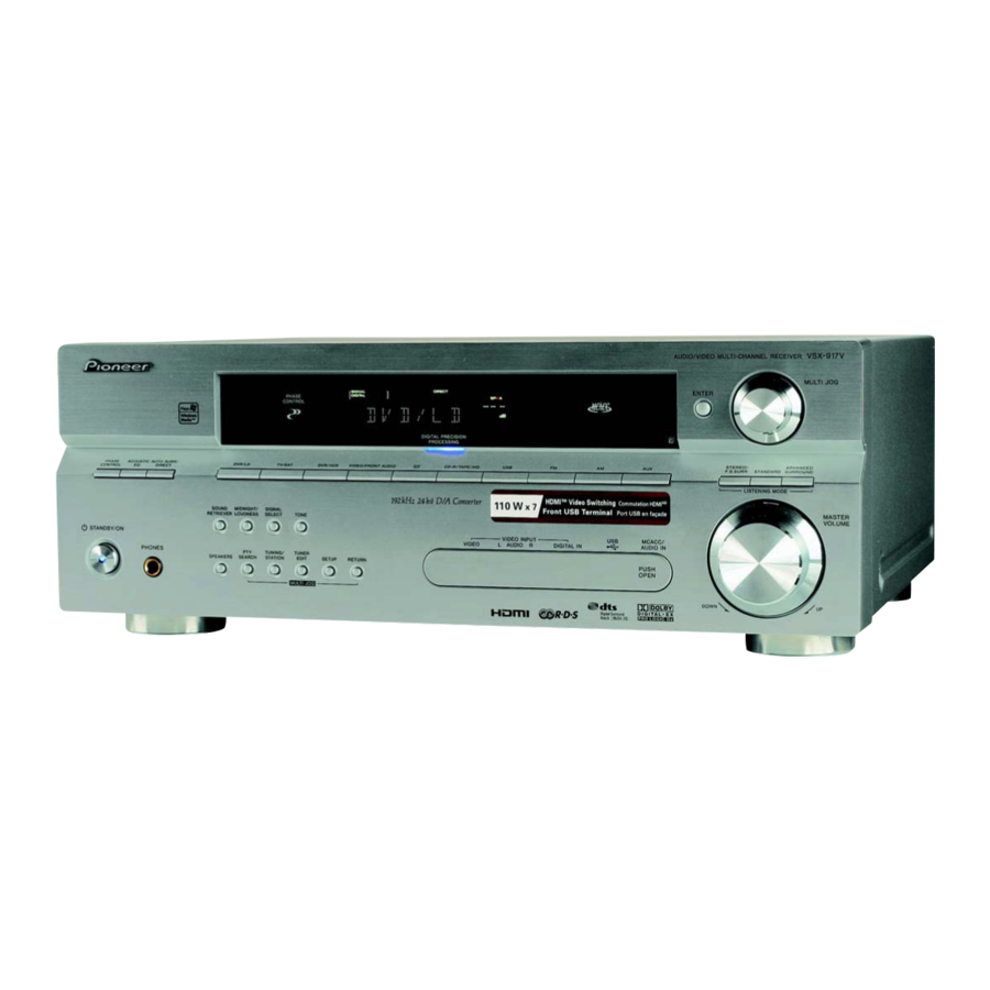 Pioneer VSX-917V Mode D'emploi