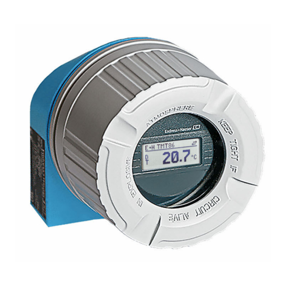 Endress+Hauser iTEMP TMT86 Manuel De Mise En Service
