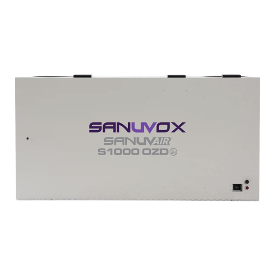 Sanuvox SANUVAIR S1000 OZD Manuel D'instructions
