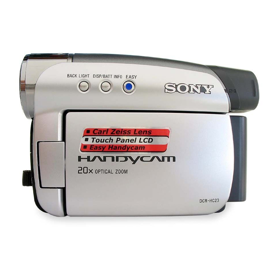 Sony Handycam DCR-HC23E Mode D'emploi