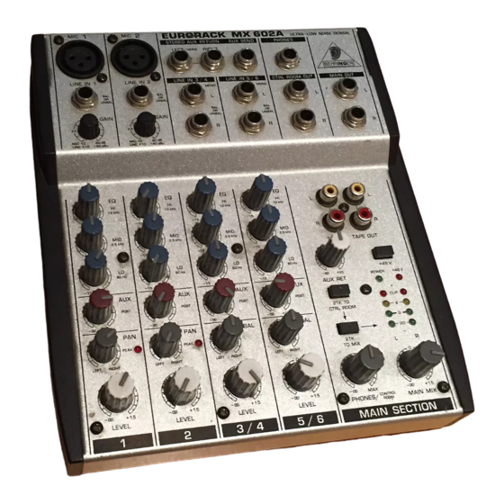 Behringer Eurorack MX602A Notice D'utilisation