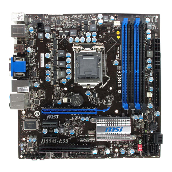 MSI H55M-E33 Série Manuels