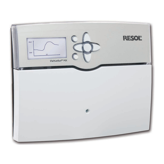 Resol DeltaSol MX Manuel Pour Le Technicien Habilité