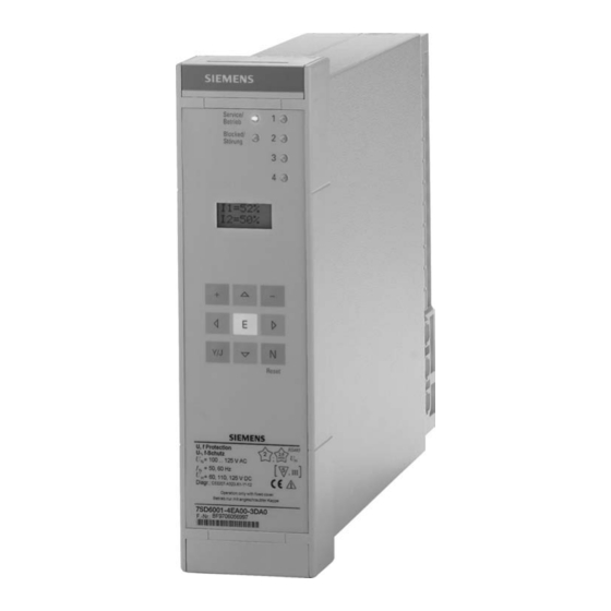 Siemens SIPROTEC 7SD600 Manuel