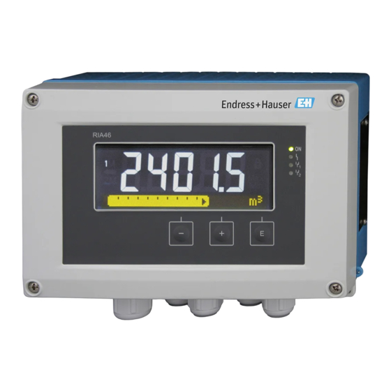 Endress+Hauser RIA46 Manuel De Mise En Service