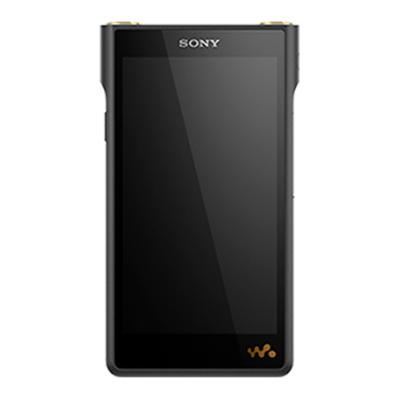 Sony NW-WM1AM2 Guide D'aide