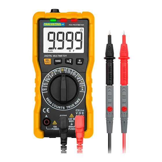 PANCONTROL PAN Profimeter True RMS CAT III 600V Manuels