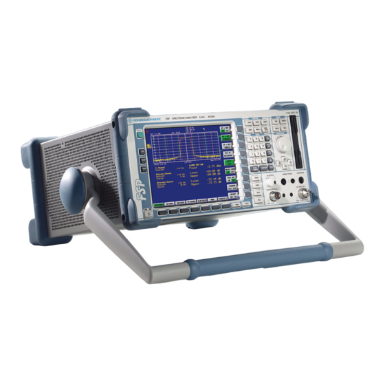 Rohde & Schwarz R&S FSP3 Guide De Démarrage Rapide