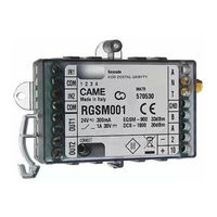 CAME RGSM001S Mode D'emploi