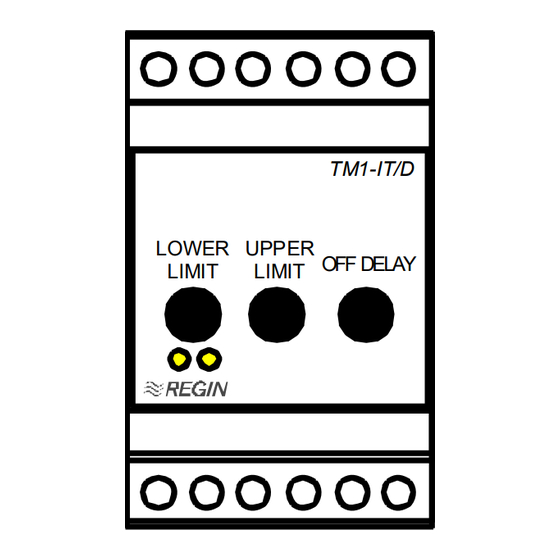 Regin TM1-IT/D Instructions