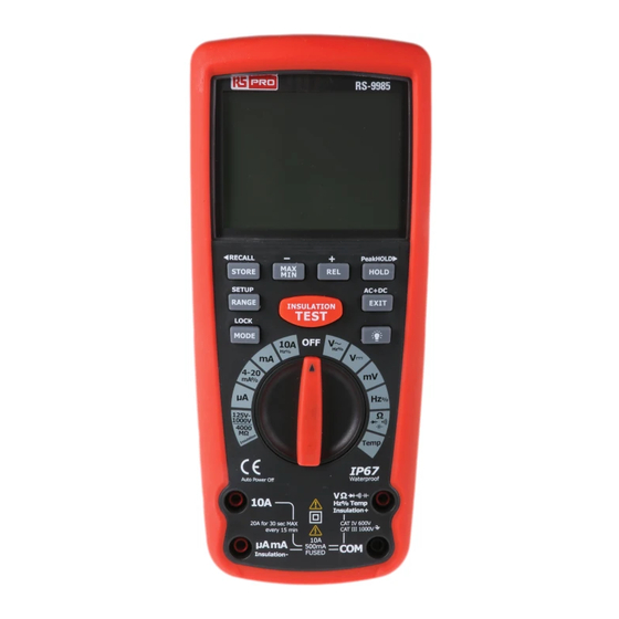 RS Pro RS-9985 Mode D'emploi