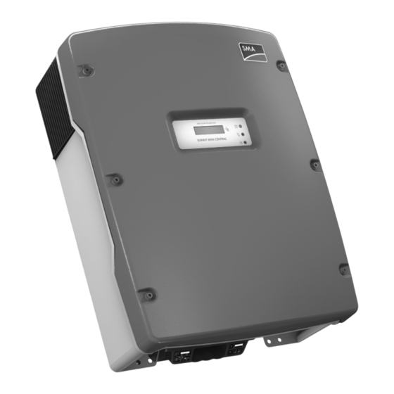 SMA SUNNY MINI CENTRAL 9000TL Mode D'emploi