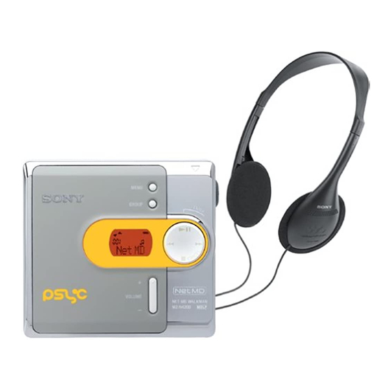 Sony MZ-N420D Mode D'emploi