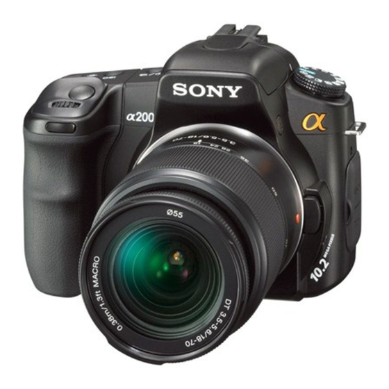 Sony Alpha DSLR-A200 Mode D'emploi