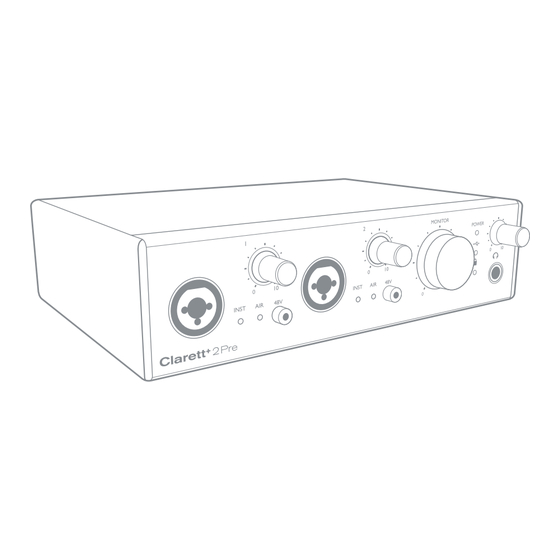 Focusrite Clarett+ 2Pre Guide D'utilisation