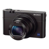 Sony RX100 Mark III Mode D'emploi