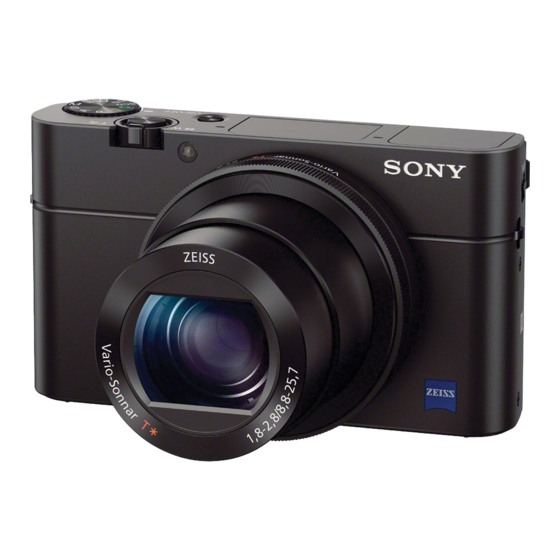 Sony DSC-RX100M3 Mode D'emploi