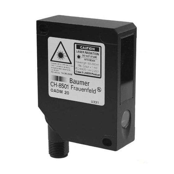 Baumer OADM 20I6 Série Manuel D'utilisation