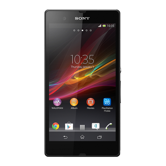 Sony Xperia Z Guide De L'utilisateur