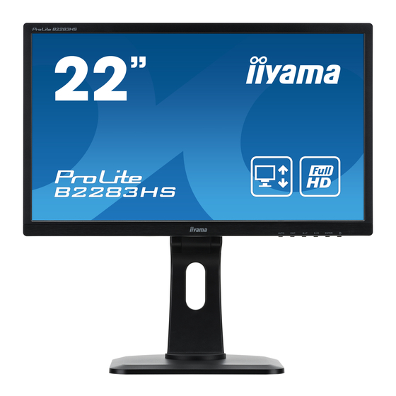 Iiyama ProLite B2283HS Mode D'emploi