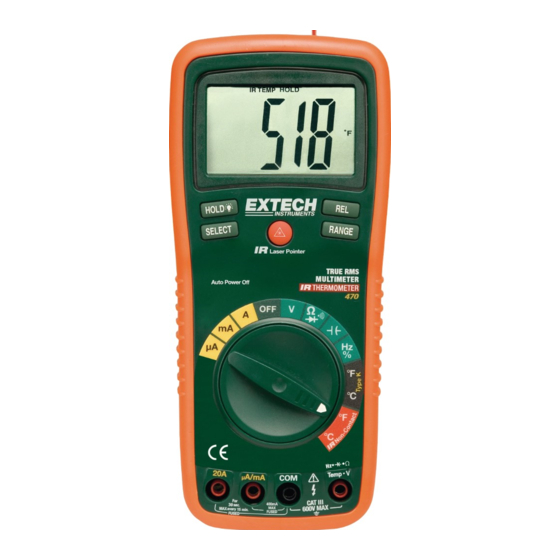 Extech Instruments EX470 Manuels