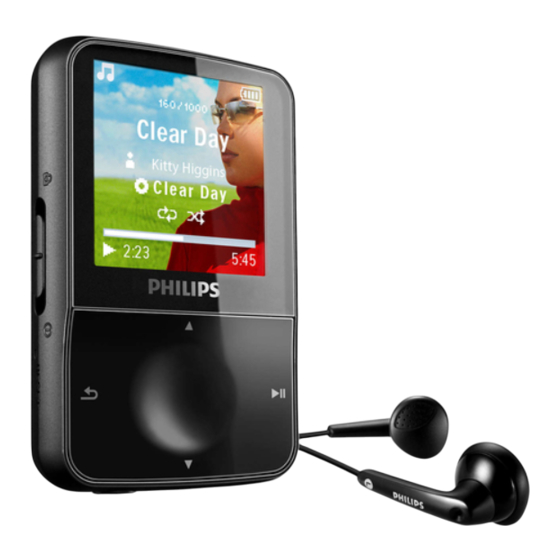 Philips GoGear SA1VBE02 Guide De Mise En Route