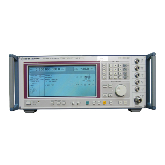 Rohde & Schwarz SMP Manuel D'utilisation