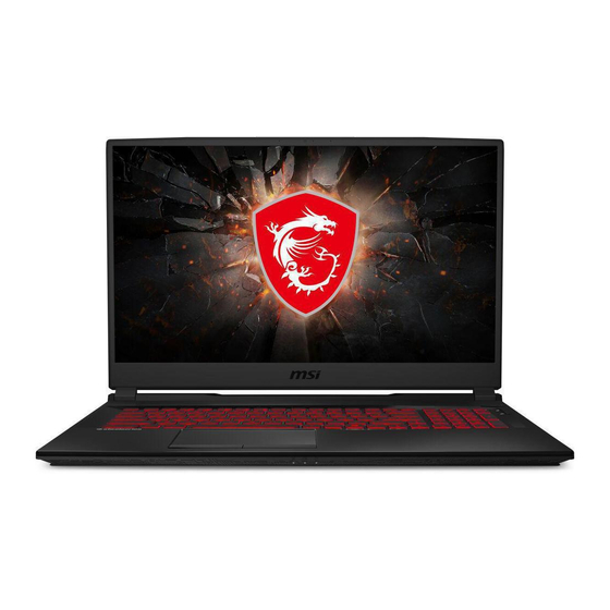 MSI GL75 LEO 10SER-296FR Manuel D'utilisation