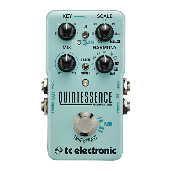 TC Electronic QUINTESSENCE HARMONY Guide De Démarrage Rapide