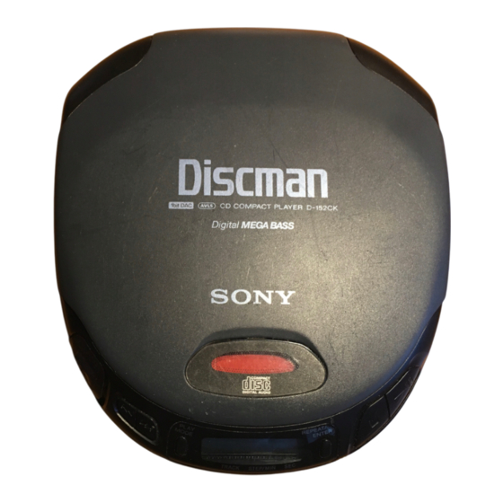 Sony D-152CK Mode D'emploi