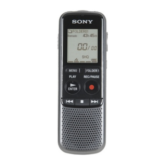 Sony ICD-PX232 Guide De Démarrage Rapide