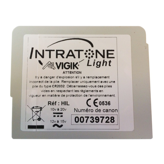 INTRATONE VIGIK Light Notice D'utilisation