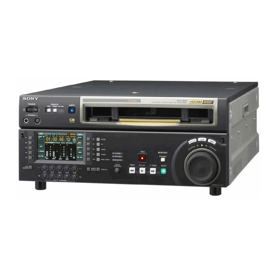 Sony HDW-1800 Mode D'emploi