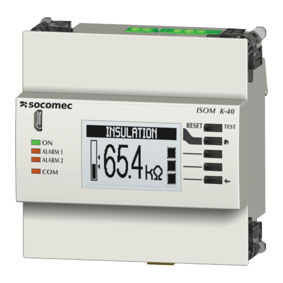 socomec ISOM K-40 Manuel D'installation Et D'utilisation