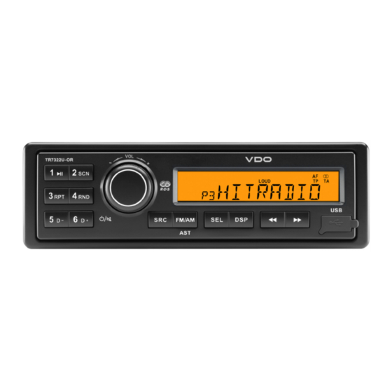 VDO TR7322U-OR Mode D'emploi