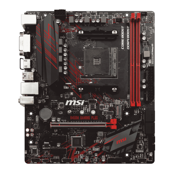 MSI B450M GAMING PLUS Manuel D'utilisateur