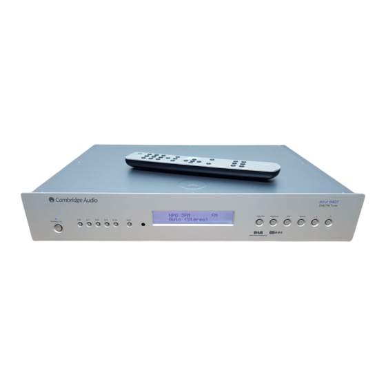 Cambridge Audio azur 640T Mode D'emploi