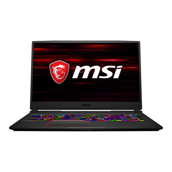 MSI GE75 10SFS Manuel D'utilisation