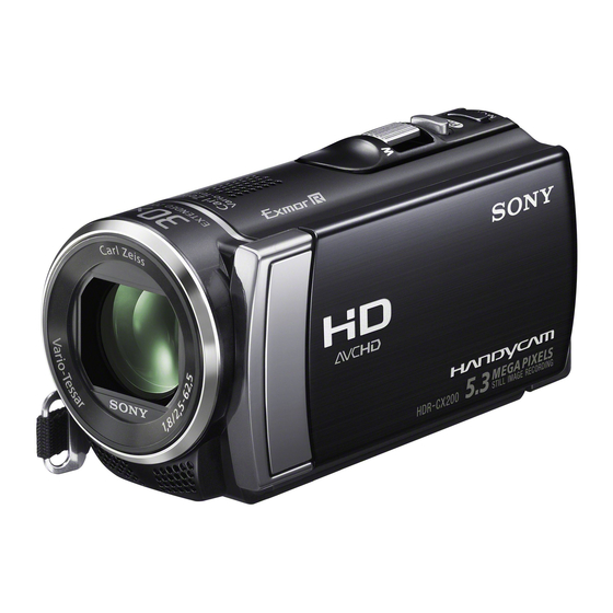 Sony HDR-CX190E Mode D'emploi