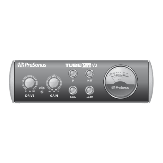 PRESONUS TubePre V2 Mode D'emploi